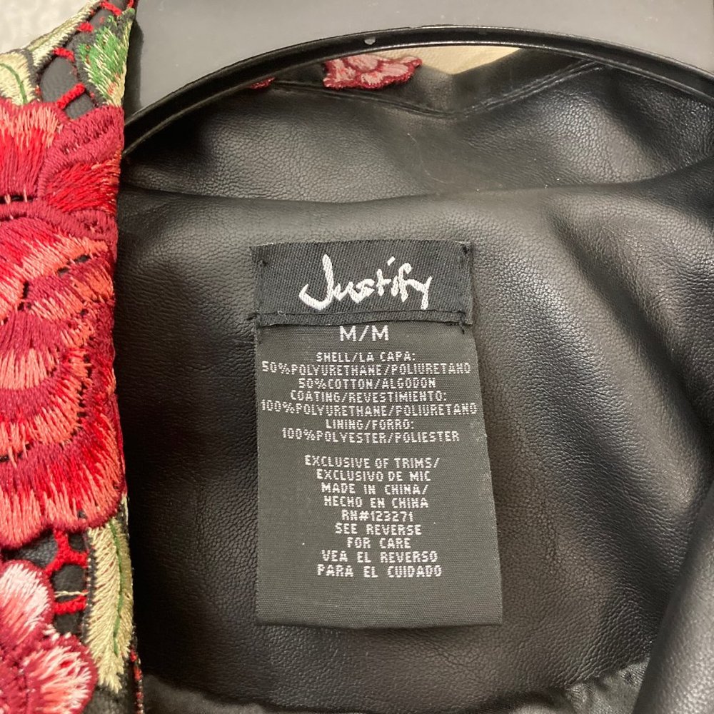 Justify Rose Embroidered Studded Moto Jacket - Picture 6 of 6